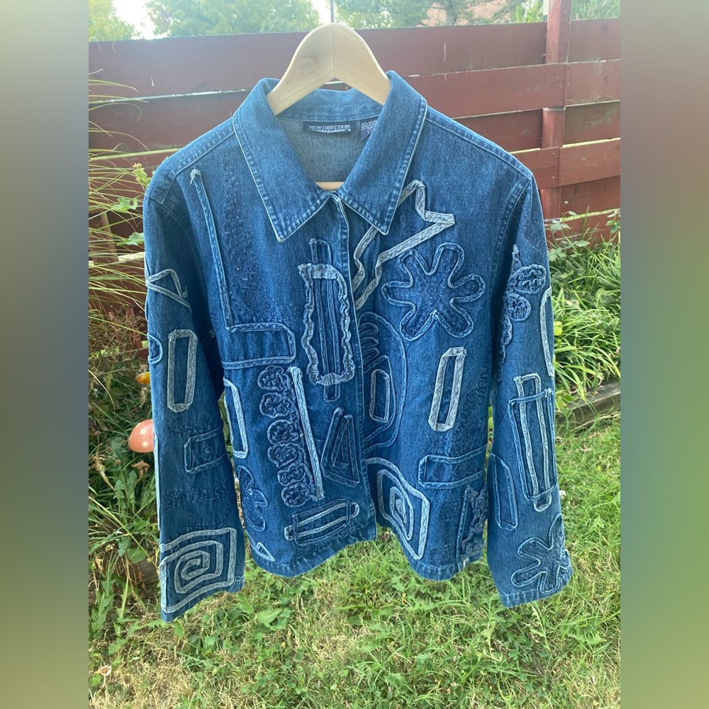 incredibly unique 3d denim style top